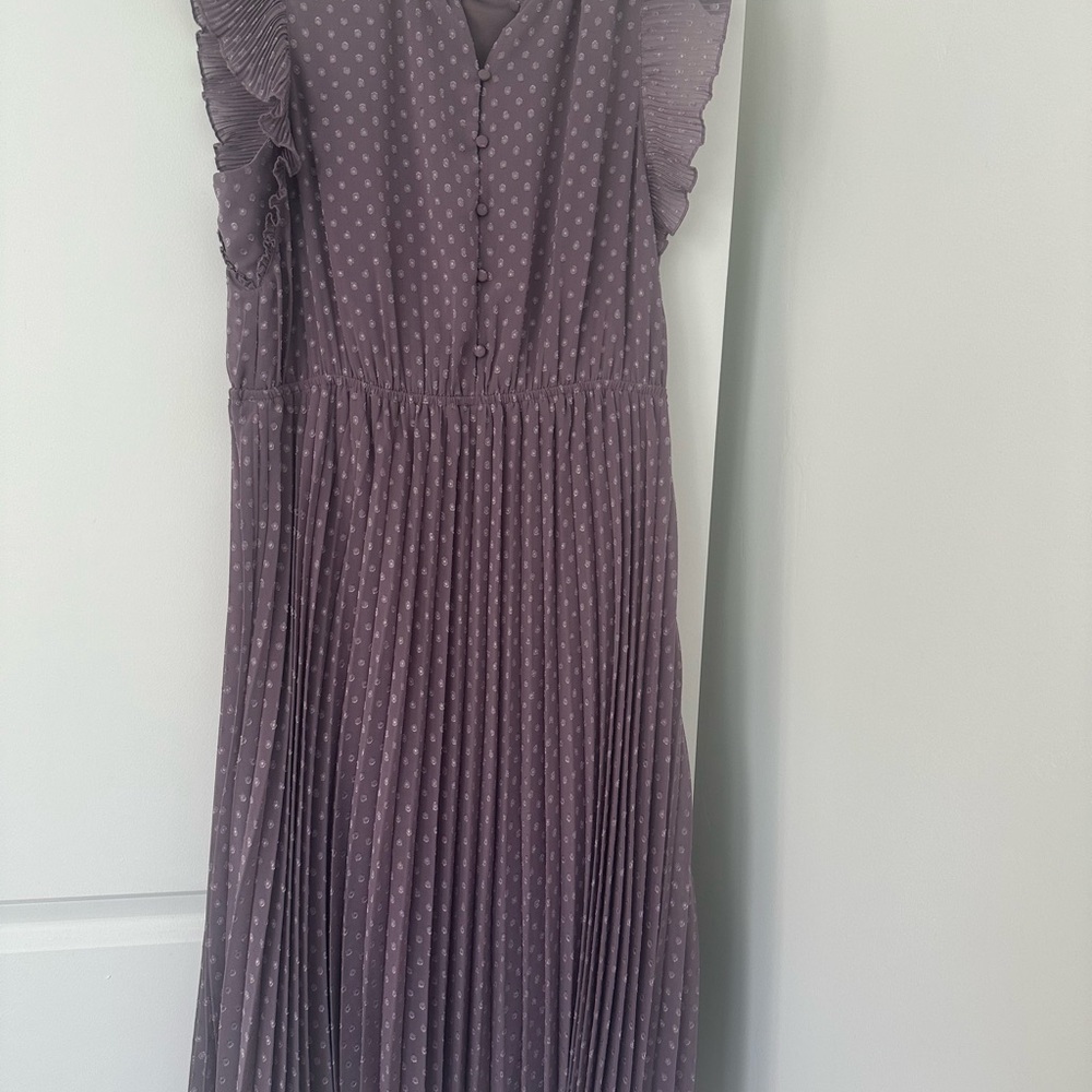 Purple Pleated Dress